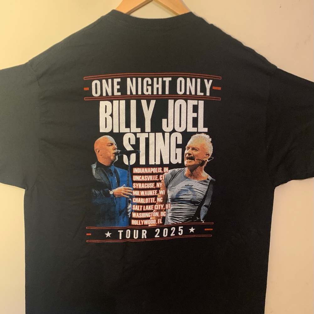 Billy Joel & Sting Black Tour T-Shirt